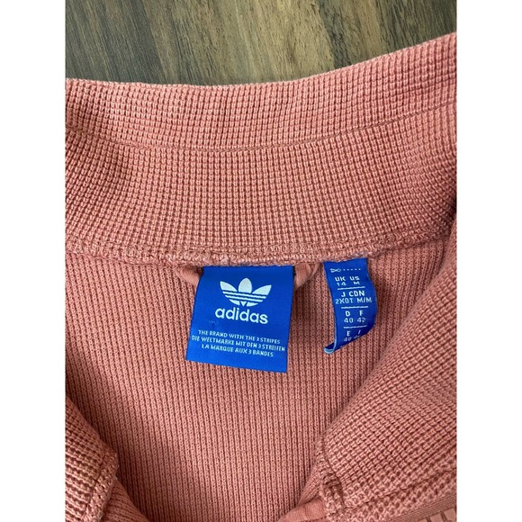 Women Adidas Top Jacket Tubular Waffle knit full-zip cotton sport jacket, M - Picture 4 of 4
